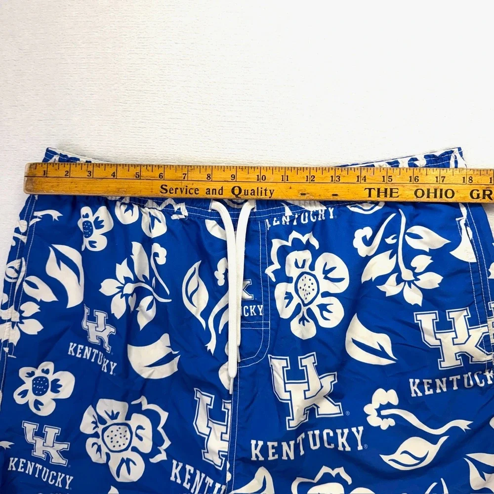 Wes and Willy Kentucky Wildcats Swim Trunks Mens 2XL Blue Floral NCAA‎ Shorts